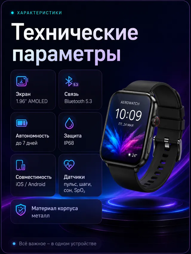 Карточка товара — слайд с характеристиками