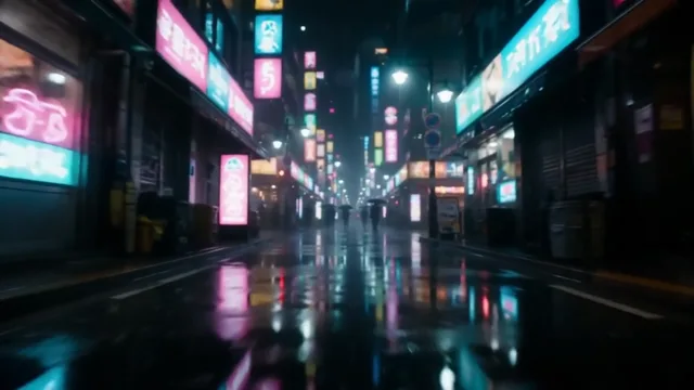 Rainy night street