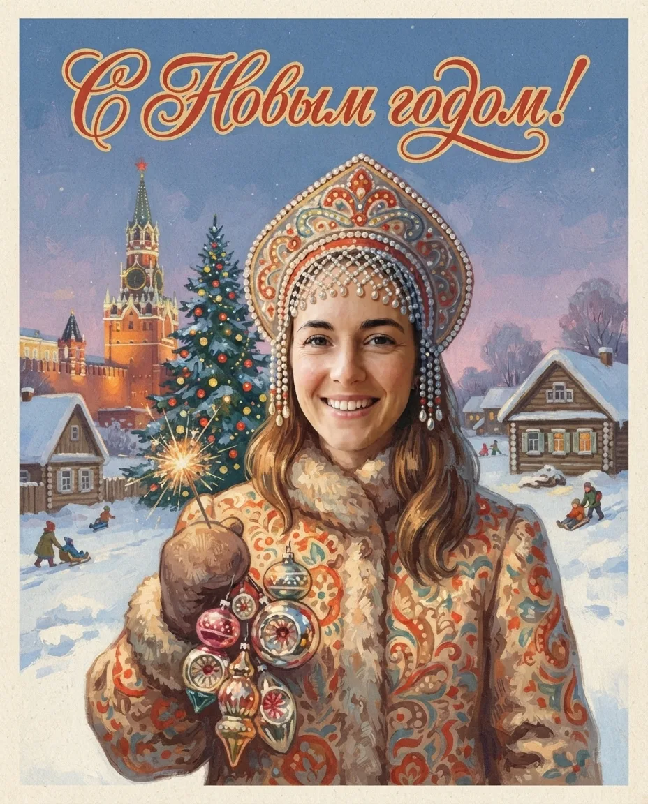 Новогодняя открытка с фото