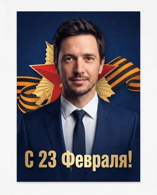 Открытка на 23 Февраля