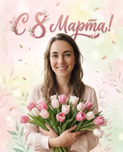 Открытка на 8 Марта